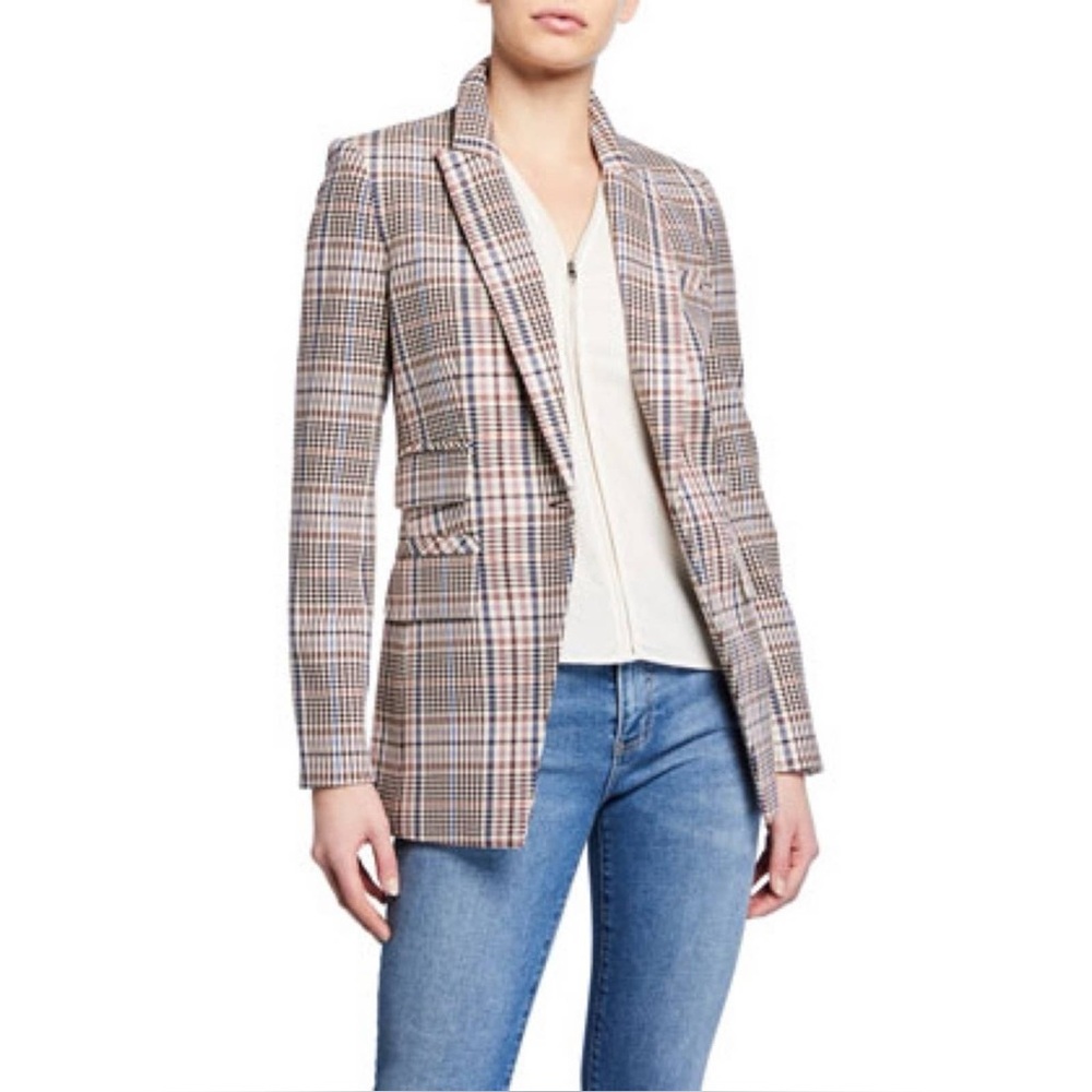 Veronica Beard Plaid Blazer in Brown & Blue